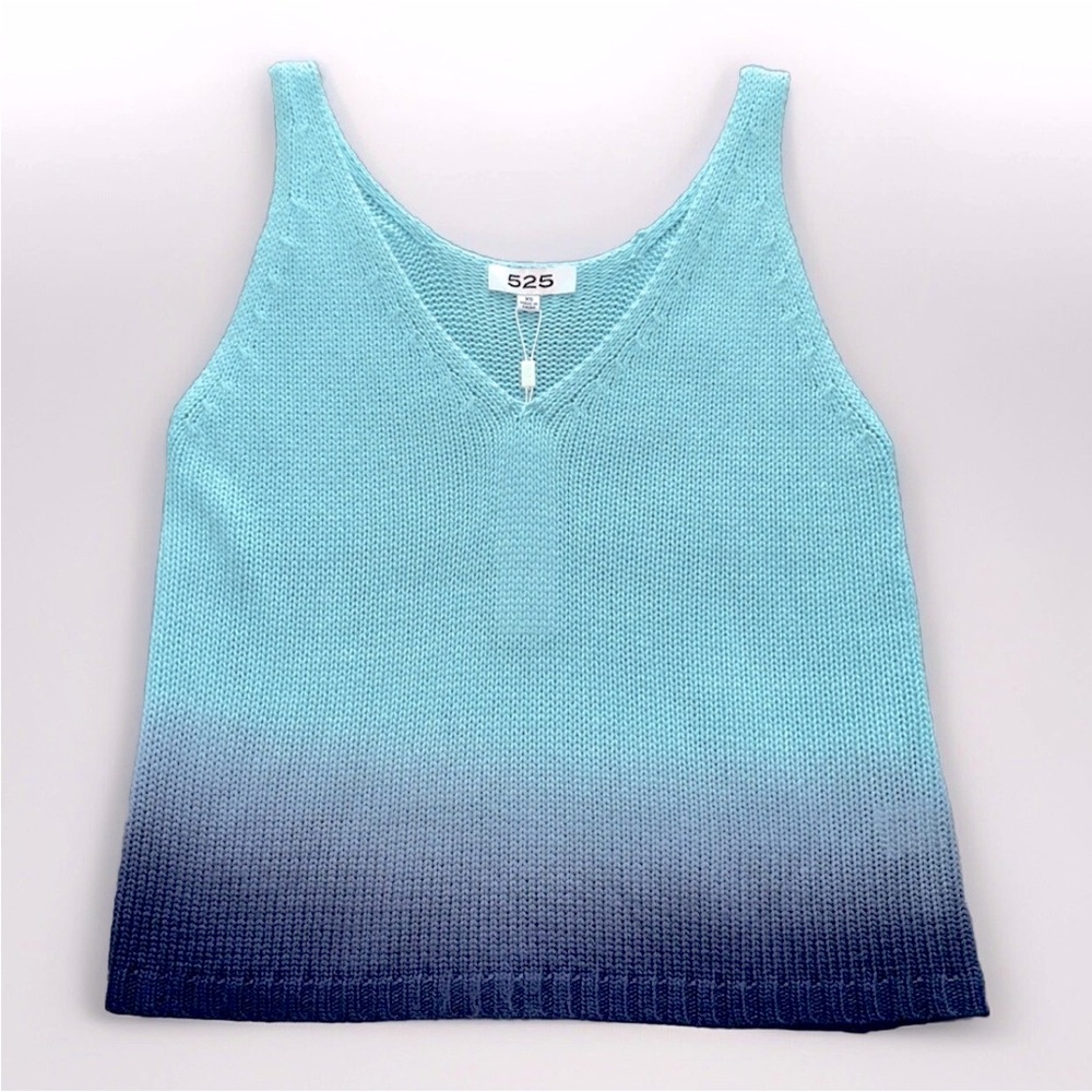 525 America Teal/Purple Ombré Sleeveless Knit Sweater Tank Womens Size‎ XS